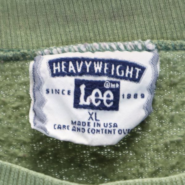 Lee リー 90s オールド USA製 ヘビーウエイト 長袖 スウェット トレーナー XL 緑系 メンズ