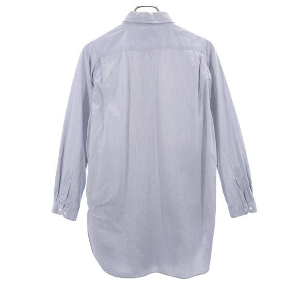 YAECA ヤエカ 日本製 ストライプ 長袖 チュニック M グレー系 シャツ レディース