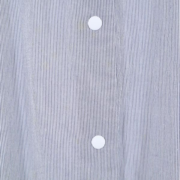 YAECA ヤエカ 日本製 ストライプ 長袖 チュニック M グレー系 シャツ レディース