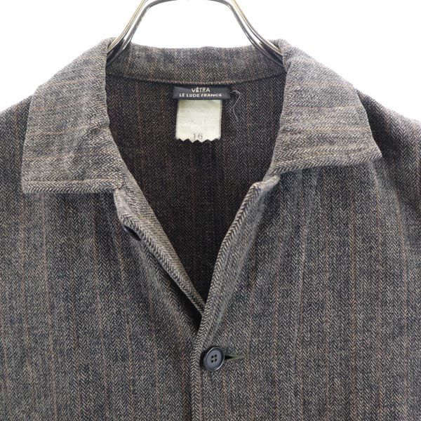 VETRA LE LUDE FRANCE ベトラルリュドフランス フランス製 ヘリンボーン ストライプ柄 ジャケット 16 ブラウン系 メンズ