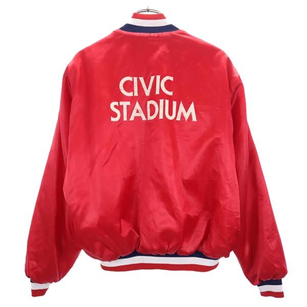Swingster スウィングスター 90s オールド CIVIC STADIUM スタジャン L レッド系 裏キルト ナイロンジャケット メンズ