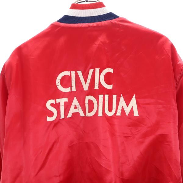 Swingster スウィングスター 90s オールド CIVIC STADIUM スタジャン L レッド系 裏キルト ナイロンジャケット メンズ