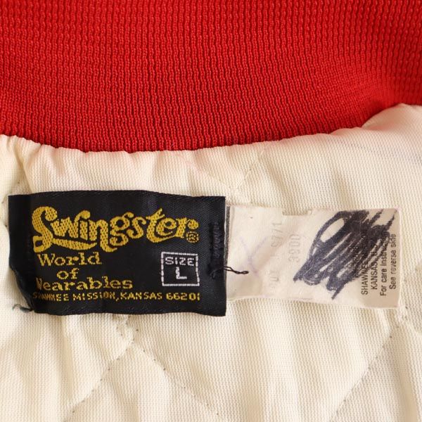 Swingster スウィングスター 90s オールド CIVIC STADIUM スタジャン L レッド系 裏キルト ナイロンジャケット メンズ