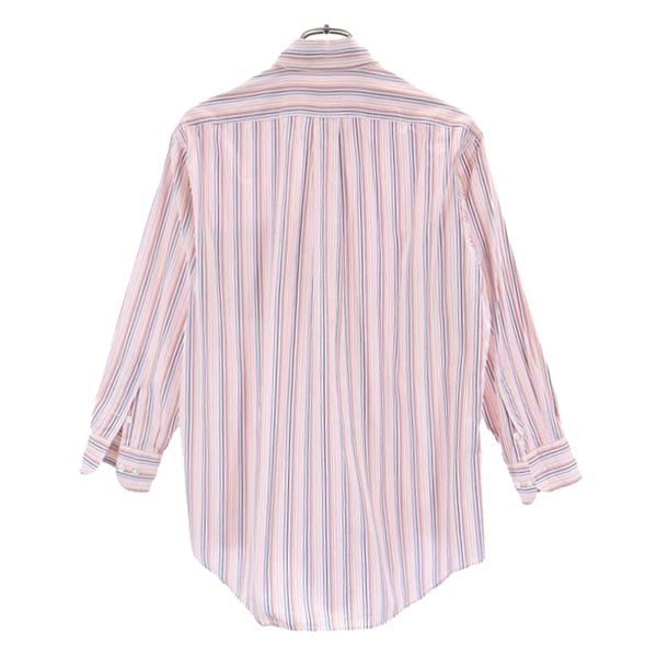 LANVIN ランバン 日本製 ストライプ 長袖 ボタンダウンシャツ ピンク系 メンズ