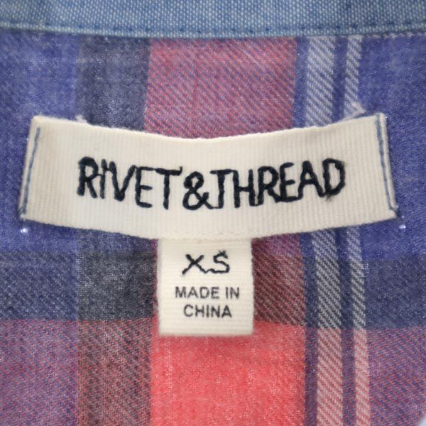RIVET&THREAD チェック柄 長袖 シャツ XS レッド系 RIVET&THREAD レディース