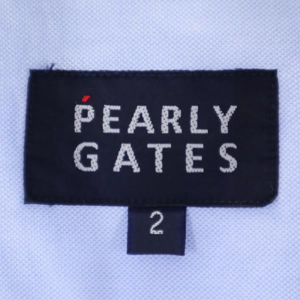 PEARLY GATES パーリーゲイツ 日本製 ゴルフ 長袖 ボタンダウンシャツ 2 ブルー系 レディース