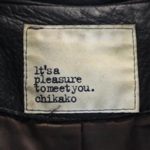 chikako レザー ライダースジャケット 黒 レディース