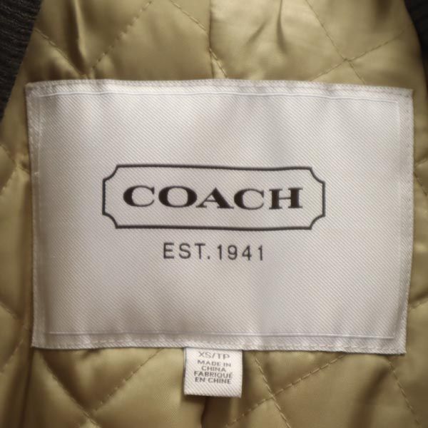 COACH コーチ 牛革 スエード レザージャケット XS ベージュ系 収納カバー付き 本皮 レディース