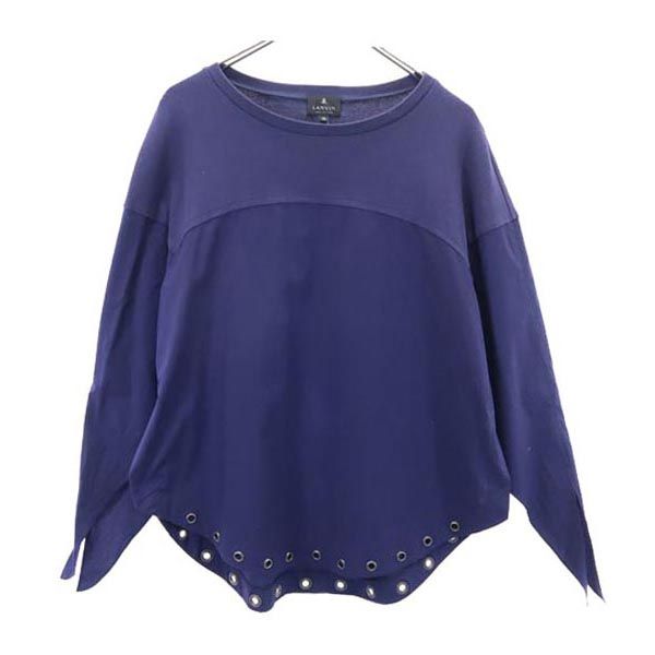 LANVIN ランバン 日本製 長袖 切替デザイン Tシャツ 40 ネイビー ロンT メンズ