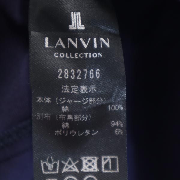 LANVIN ランバン 日本製 長袖 切替デザイン Tシャツ 40 ネイビー ロンT メンズ