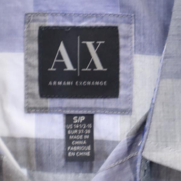 ARMANI EXCHANGE アルマーニエクスチェンジ チェック 長袖 シャツ S ブルー系 メンズ