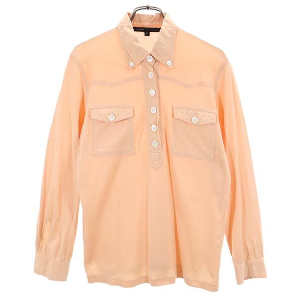MARC JACOBS マークジェイコブス 長袖 ハーフボタン ボタンダウンシャツ S オレンジ カットソー ウエスタン調 レディース