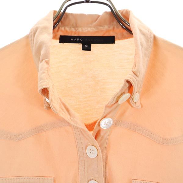 MARC JACOBS マークジェイコブス 長袖 ハーフボタン ボタンダウンシャツ S オレンジ カットソー ウエスタン調 レディース