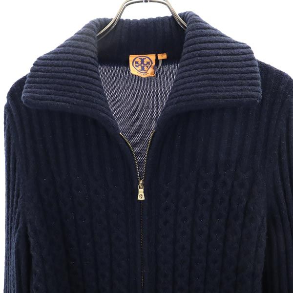 Tory Burch トリーバーチ ウールブレンド ニットジャケット S ネイビー系 メンズ