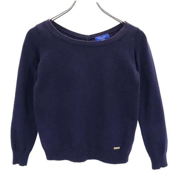 BLUE LABEL CRESTBRIDGE ブルーレーベルクレストブリッジ 三陽商会 コットンブレンド 長袖 ニット 36 ネイビー系 レディース