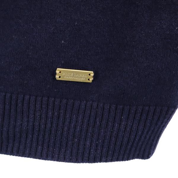 BLUE LABEL CRESTBRIDGE ブルーレーベルクレストブリッジ 三陽商会 コットンブレンド 長袖 ニット 36 ネイビー系 レディース