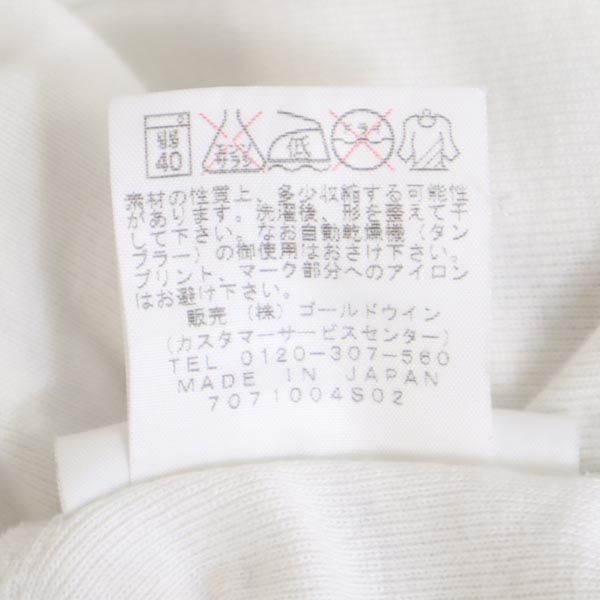 THE NORTH FACE ノースフェイス 日本製 NT37741 ロゴプリント 長袖 Tシャツ M ホワイト系 アウトドア ロンT メンズ