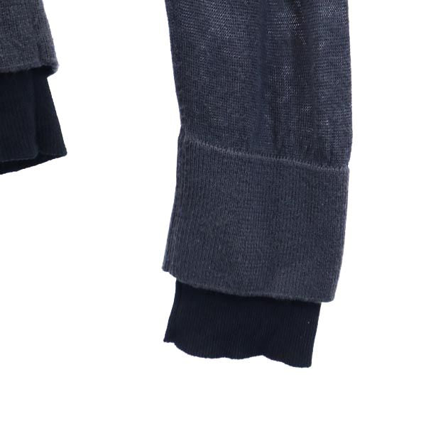 Emporio Armani エンポリオアルマーニ ワンポイント 刺繍 長袖 Vネック セーター 46 グレー ニット メンズ