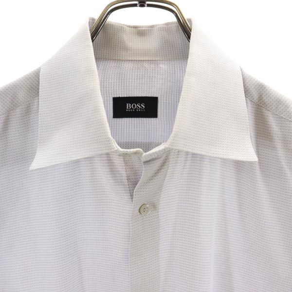 BOSS ボス 総柄 長袖 シャツ 16 1/2 水色系 メンズ