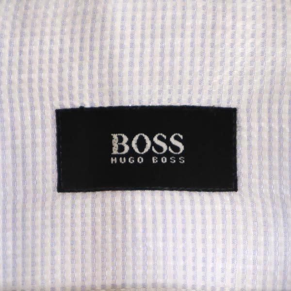 BOSS ボス 総柄 長袖 シャツ 16 1/2 水色系 メンズ