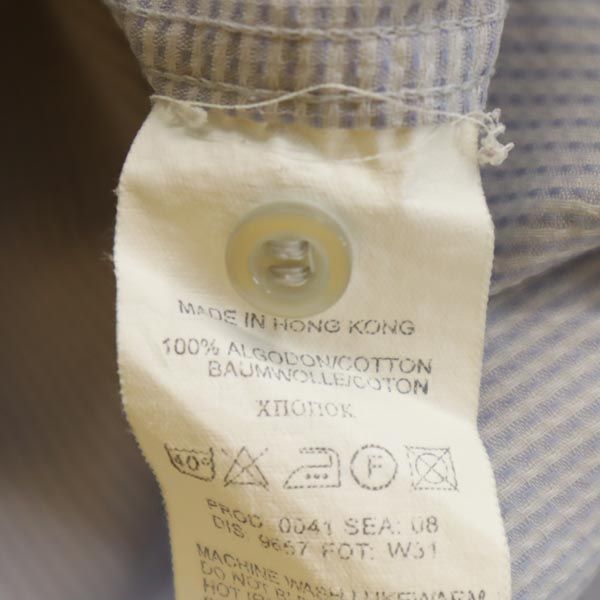 BOSS ボス 総柄 長袖 シャツ 16 1/2 水色系 メンズ