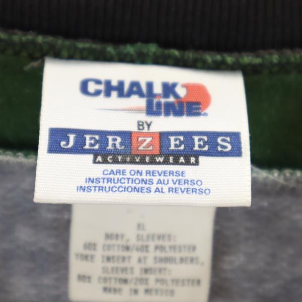 CHALK LINE JERZEES チョークライン ジャージーズ グリーンベイ パッカーズ ロゴ刺繍 長袖 Tシャツ XL グレー×緑 ロンT メンズ