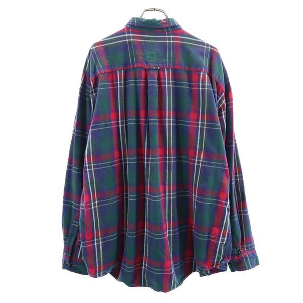 Preswick&Moore チェック柄 長袖 ボタンダウンシャツ XXL レッド系 Preswick&Moore ビッグサイズ メンズ