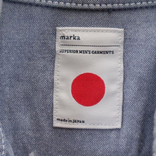 marka マーカ 日本製 長袖 ボタンダウンシャツ 1 ブルー系 メンズ