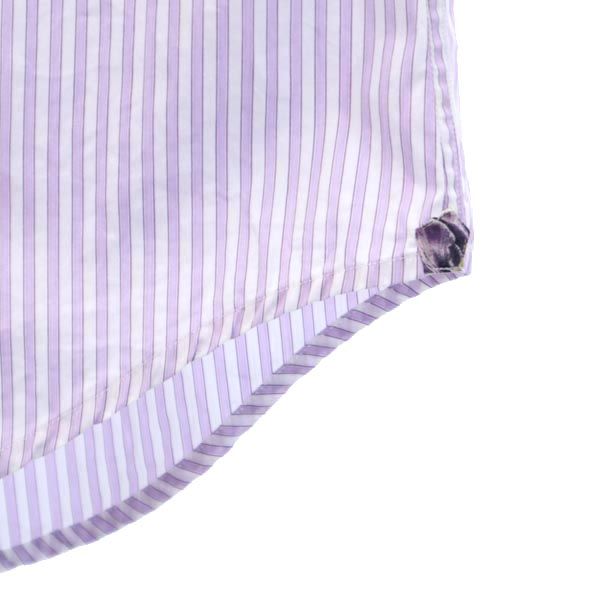 Paul Smith ポールスミス 日本製 ストライプ柄 長袖 シャツ M 白×紫 メンズ