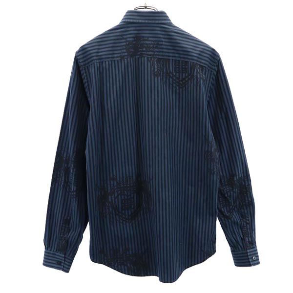 GIVENCHY ジバンシィ ストライプ柄 長袖 シャツ 16 緑系×黒 メンズ