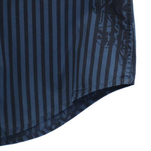 GIVENCHY ジバンシィ ストライプ柄 長袖 シャツ 16 緑系×黒 メンズ