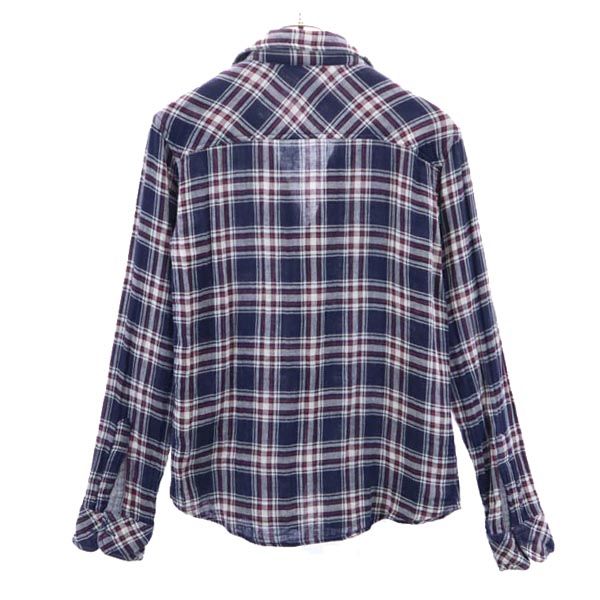 marka マーカ 日本製 チェック柄 長袖 シャツ 1 ネイビー系 メンズ