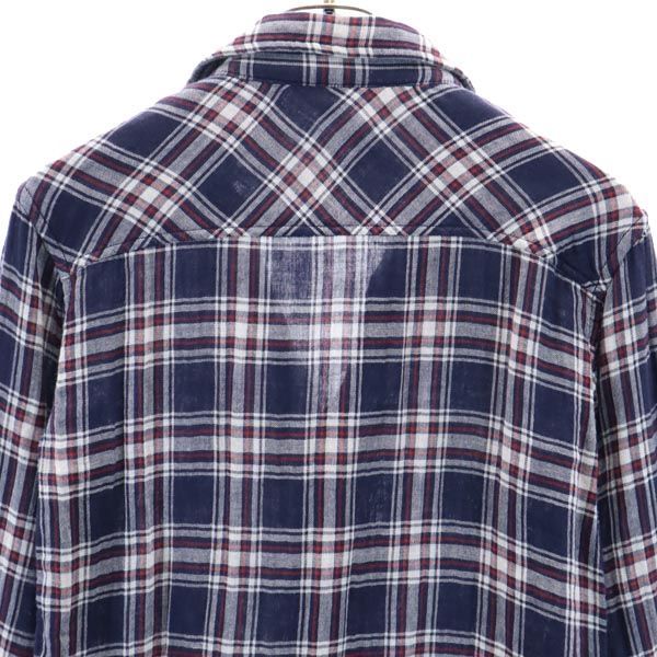 marka マーカ 日本製 チェック柄 長袖 シャツ 1 ネイビー系 メンズ