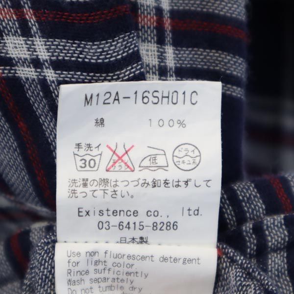 marka マーカ 日本製 チェック柄 長袖 シャツ 1 ネイビー系 メンズ