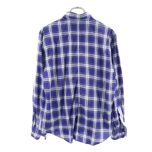 BARACUTA バラクータ 日本製 チェック柄 長袖 2WAY シャツ M 青系 メンズ