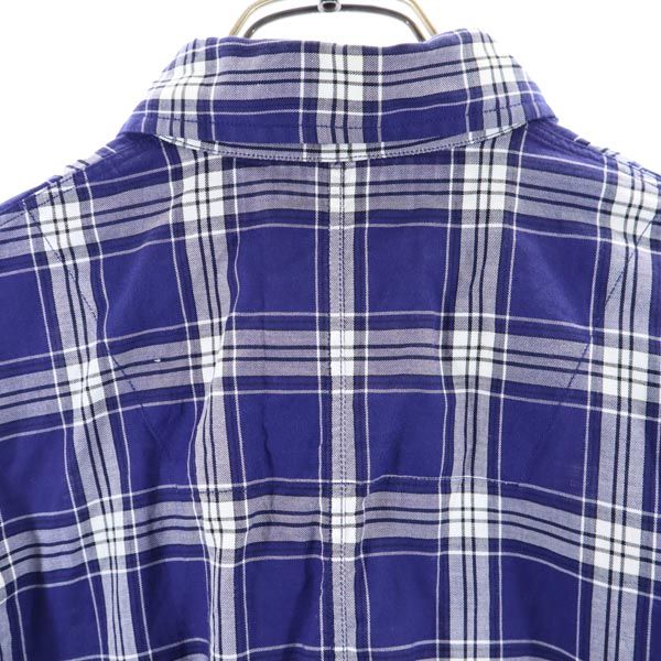 BARACUTA バラクータ 日本製 チェック柄 長袖 2WAY シャツ M 青系 メンズ