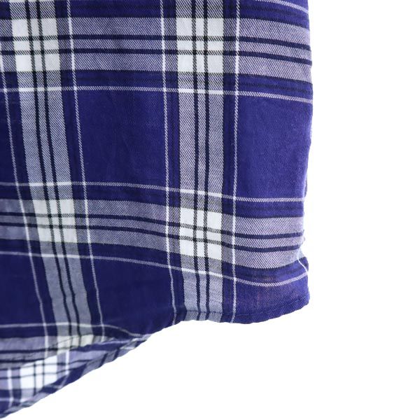 BARACUTA バラクータ 日本製 チェック柄 長袖 2WAY シャツ M 青系 メンズ