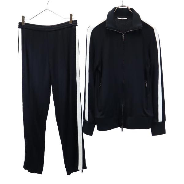 VALENTINO ヴァレンティノ イタリア製 ジャージジャケット 上下 セットアップ 上:44/下:50 黒 メンズ