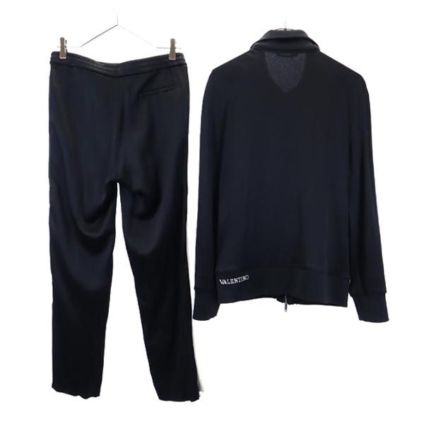 VALENTINO ヴァレンティノ イタリア製 ジャージジャケット 上下 セットアップ 上:44/下:50 黒 メンズ
