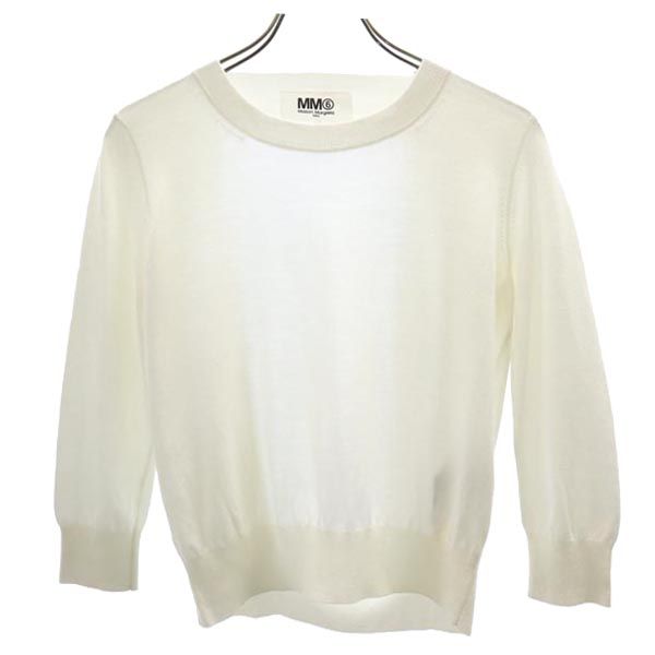 Maison Margiela メゾンマルジェラ イタリア製 7分袖 バックオープン カットソー S 白 レディース