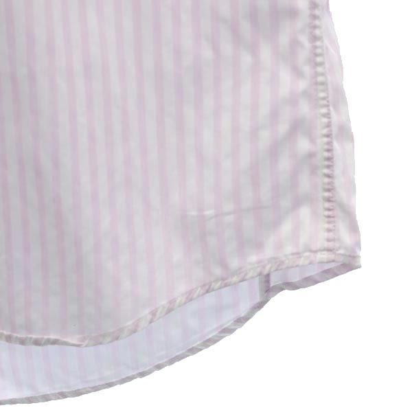 BOSS HUGO BOSS ボス ヒューゴボス ストライプ柄 長袖 シャツ 39 15 1/2 ホワイト×ピンク メンズ