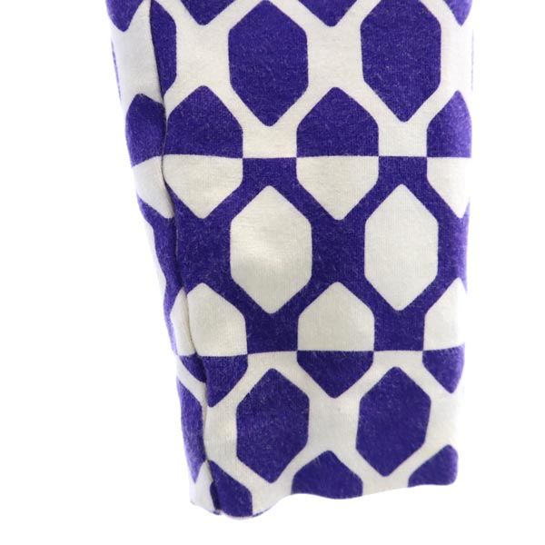 DIANE VON FURSTENBERG ダイアンフォンファステンバーグ 総柄 長袖 ストレッチ ワンピース パープル系 レディース