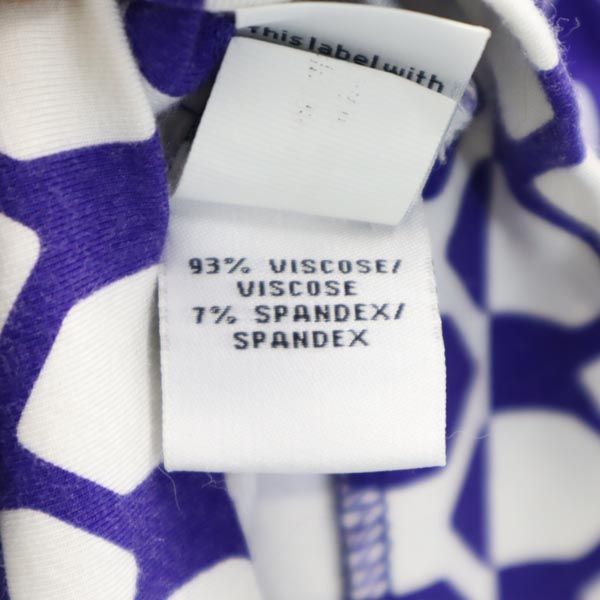 DIANE VON FURSTENBERG ダイアンフォンファステンバーグ 総柄 長袖 ストレッチ ワンピース パープル系 レディース