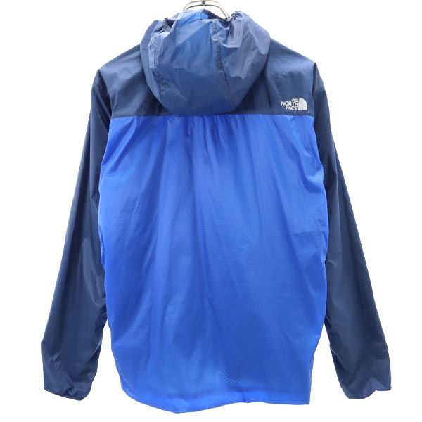 THE NORTH FACE ノースフェイス フード付 ナイロンジャケット L 青×紺 アウトドア コンパクト ウインドシェル メンズ