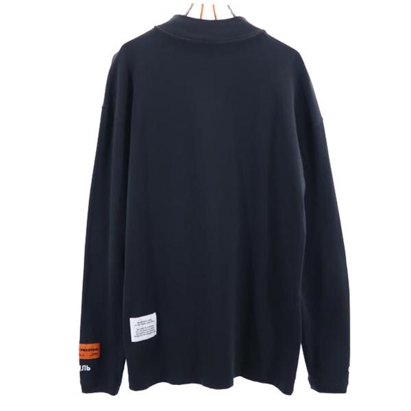 HERON PRESTON ヘロンプレストン 未使用 ロゴ刺繍 長袖 Tシャツ XXS ブラック ロンT メンズ