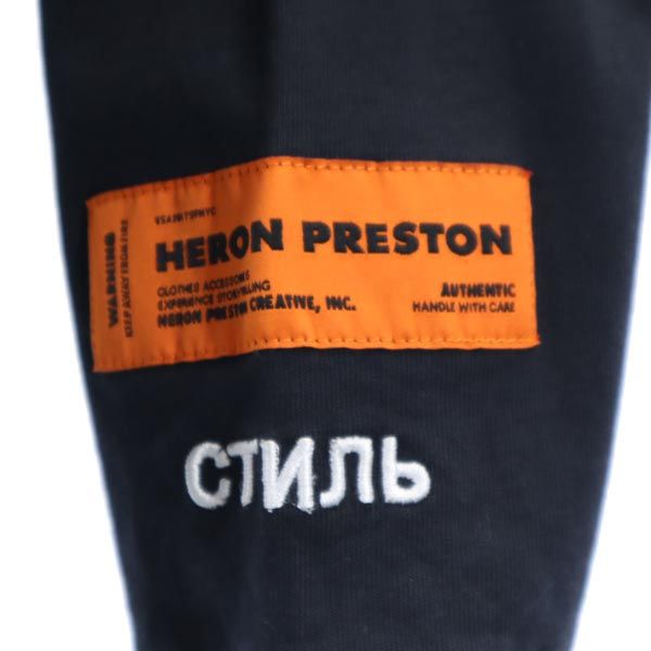 HERON PRESTON ヘロンプレストン 未使用 ロゴ刺繍 長袖 Tシャツ XXS ブラック ロンT メンズ