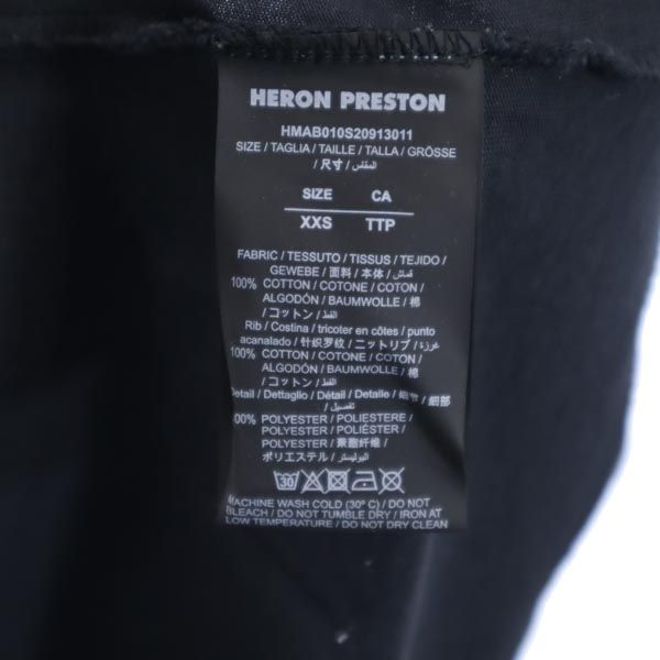HERON PRESTON ヘロンプレストン 未使用 ロゴ刺繍 長袖 Tシャツ XXS ブラック ロンT メンズ