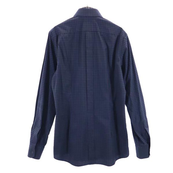 DOLCE&GABBANA ドルチェアンドガッバーナ チェック柄 長袖 シャツ 40 15 1/4 ネイビー×ブラック メンズ