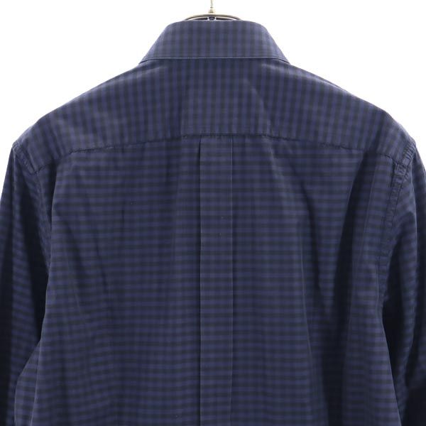 DOLCE&GABBANA ドルチェアンドガッバーナ チェック柄 長袖 シャツ 40 15 1/4 ネイビー×ブラック メンズ