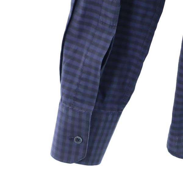 DOLCE&GABBANA ドルチェアンドガッバーナ チェック柄 長袖 シャツ 40 15 1/4 ネイビー×ブラック メンズ